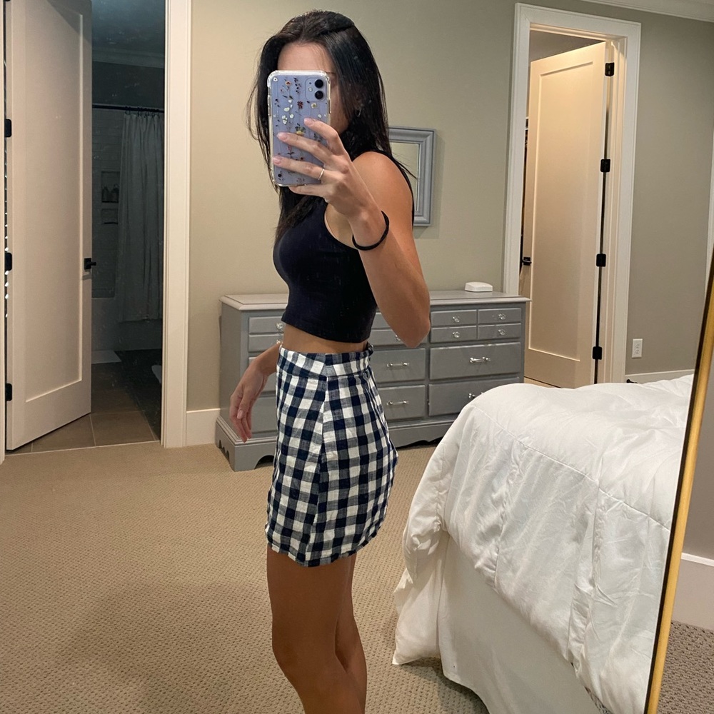 Forever 21 Blue and White Plaid Skirt